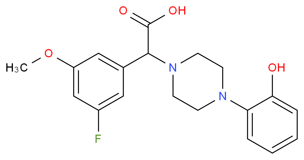 (3-fluoro-5-methoxyphenyl)[4-(2-hydroxyphenyl)piperazin-1-yl]acetic acid_分子结构_CAS_)