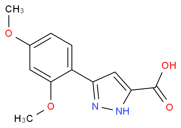3-(2,4-Dimethoxyphenyl)-1H-pyrazole-5-carboxylic acid_分子结构_CAS_)