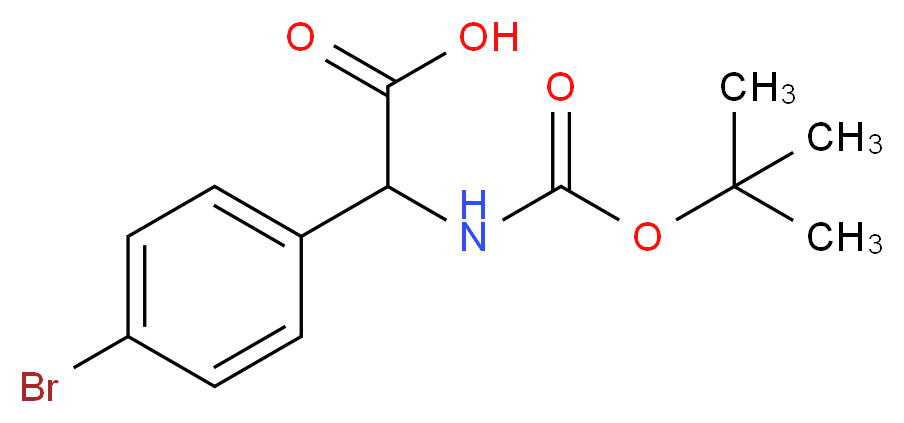 2-(4-bromophenyl)-2-{[(tert-butoxy)carbonyl]amino}acetic acid_分子结构_CAS_917925-71-4