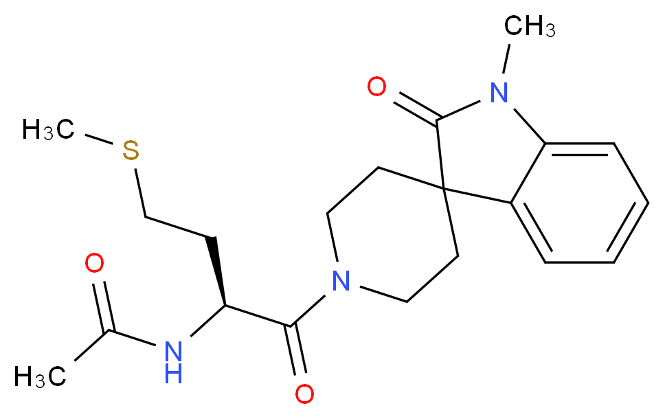 N-[(1S)-1-[(1-methyl-2-oxo-1,2-dihydro-1'H-spiro[indole-3,4'-piperidin]-1'-yl)carbonyl]-3-(methylthio)propyl]acetamide_分子结构_CAS_)