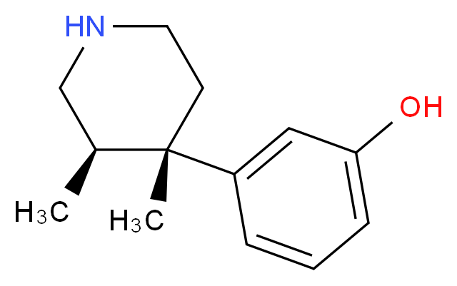 (+)-(3R,4S)-3,4-Dimethyl-4-(3-hydroxyphenyl)piperidine_分子结构_CAS_145678-87-1)