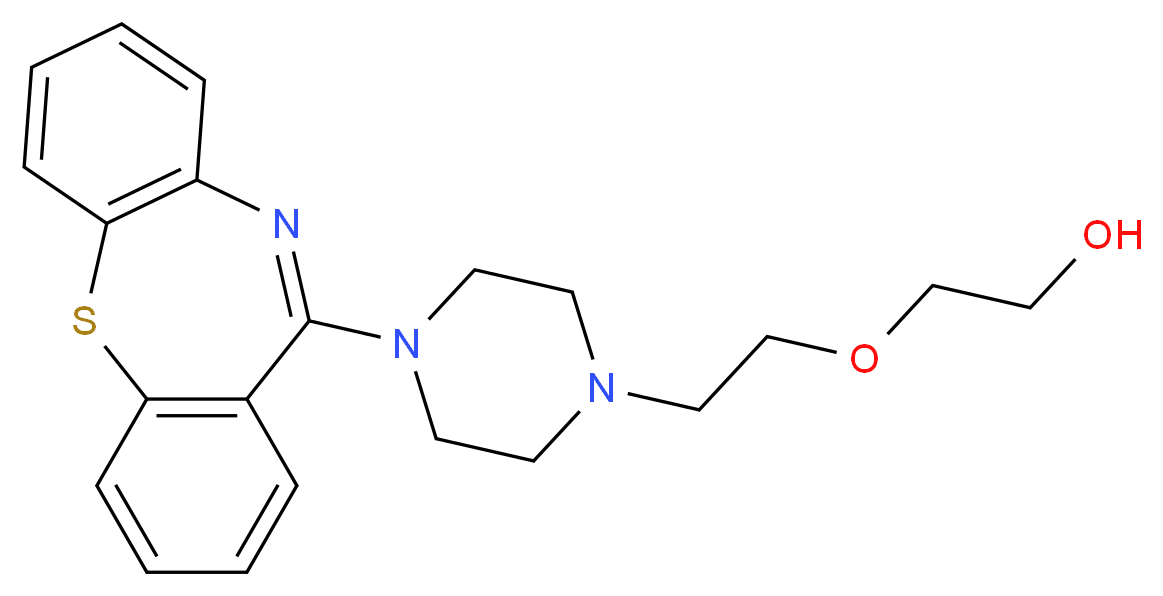 2-[2-(4-{2-thia-9-azatricyclo[9.4.0.0^{3,8}]pentadeca-1(11),3(8),4,6,9,12,14-heptaen-10-yl}piperazin-1-yl)ethoxy]ethan-1-ol_分子结构_CAS_111974-72-2