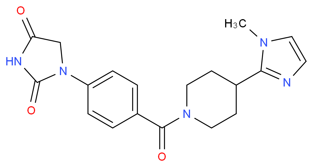 1-(4-{[4-(1-methyl-1H-imidazol-2-yl)-1-piperidinyl]carbonyl}phenyl)-2,4-imidazolidinedione_分子结构_CAS_)