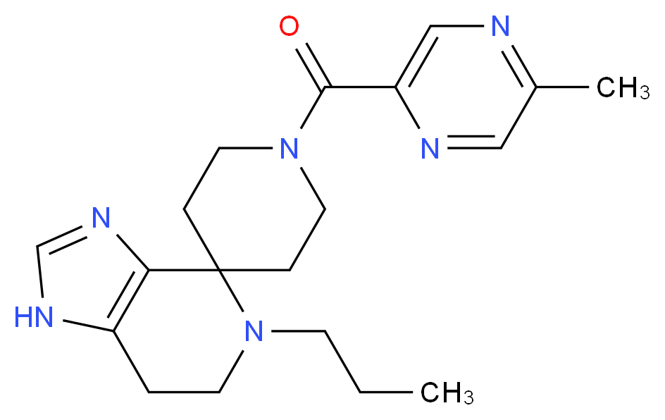 1'-[(5-methylpyrazin-2-yl)carbonyl]-5-propyl-1,5,6,7-tetrahydrospiro[imidazo[4,5-c]pyridine-4,4'-piperidine]_分子结构_CAS_)