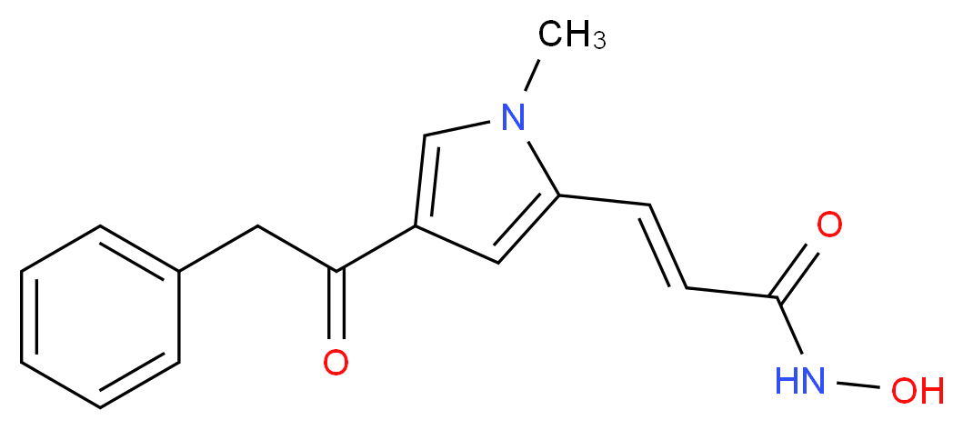 (2E)-N-hydroxy-3-[1-methyl-4-(2-phenylacetyl)-1H-pyrrol-2-yl]prop-2-enamide_分子结构_CAS_676599-90-9