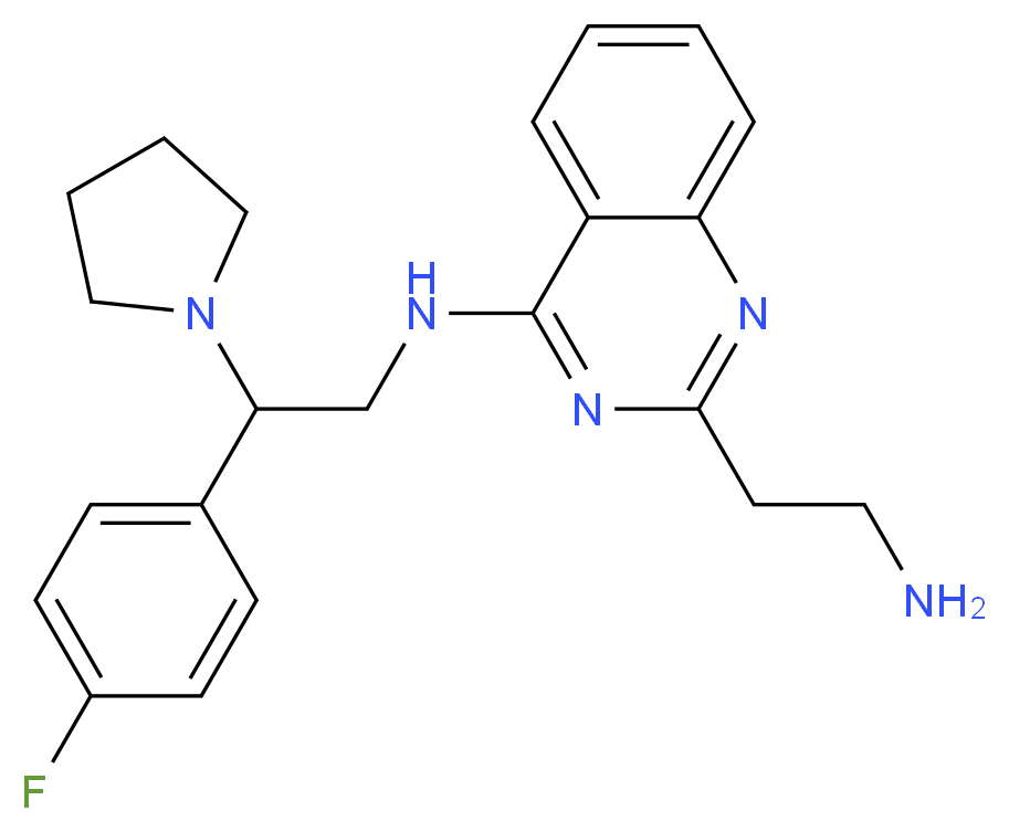 2-(2-aminoethyl)-N-[2-(4-fluorophenyl)-2-pyrrolidin-1-ylethyl]quinazolin-4-amine_分子结构_CAS_)