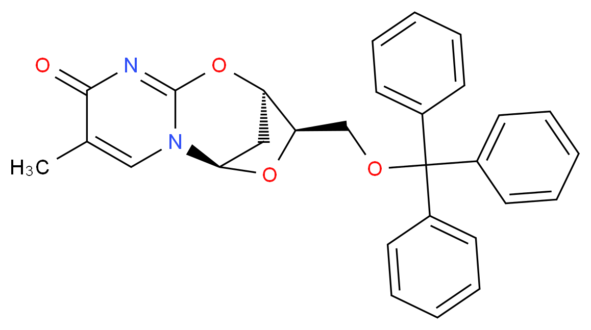 5-O-Trityl-2,3'-anhydrothymidine_分子结构_CAS_25442-42-6)