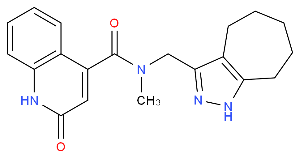 N-(1,4,5,6,7,8-hexahydrocyclohepta[c]pyrazol-3-ylmethyl)-N-methyl-2-oxo-1,2-dihydro-4-quinolinecarboxamide_分子结构_CAS_)