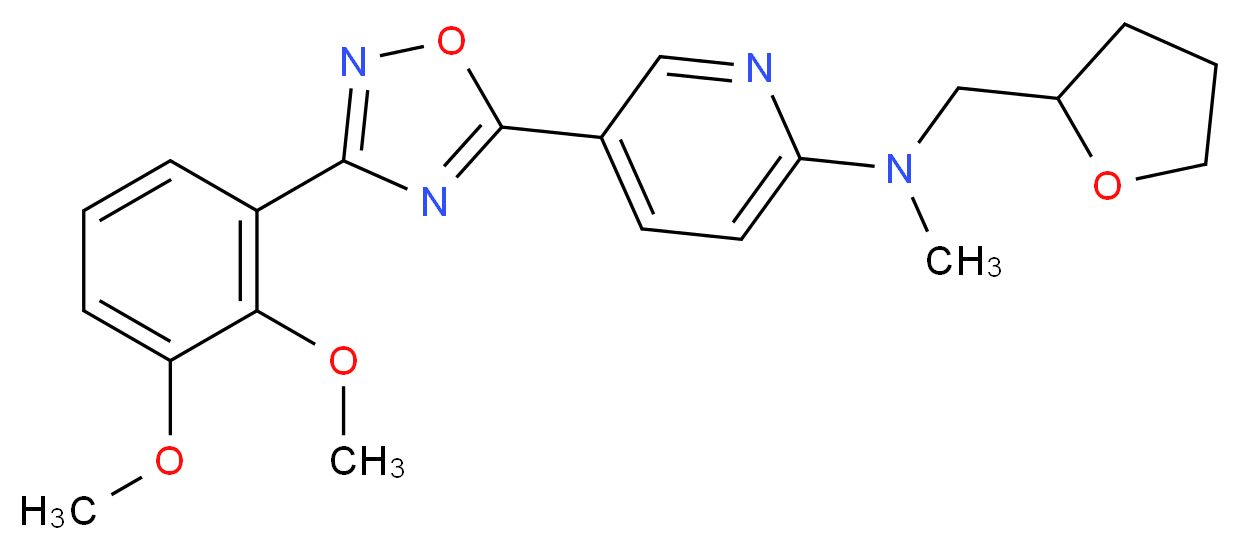 5-[3-(2,3-dimethoxyphenyl)-1,2,4-oxadiazol-5-yl]-N-methyl-N-(tetrahydro-2-furanylmethyl)-2-pyridinamine_分子结构_CAS_)