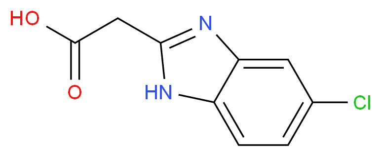 2-(5-chloro-1H-1,3-benzodiazol-2-yl)acetic acid_分子结构_CAS_53350-32-6