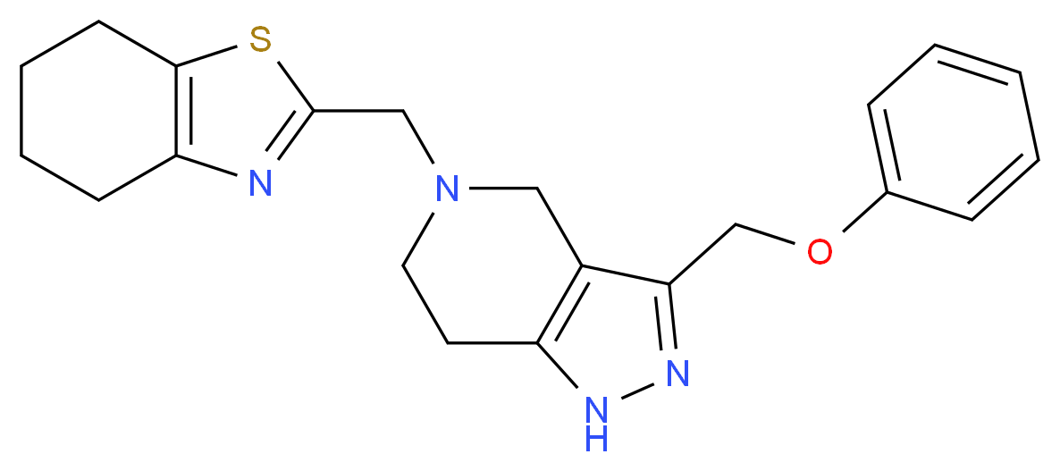 3-(phenoxymethyl)-5-(4,5,6,7-tetrahydro-1,3-benzothiazol-2-ylmethyl)-4,5,6,7-tetrahydro-1H-pyrazolo[4,3-c]pyridine_分子结构_CAS_)