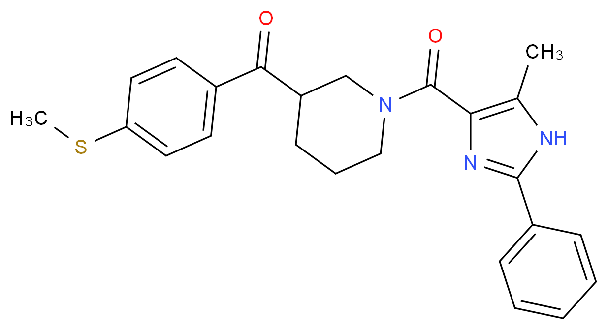 {1-[(5-methyl-2-phenyl-1H-imidazol-4-yl)carbonyl]-3-piperidinyl}[4-(methylthio)phenyl]methanone_分子结构_CAS_)