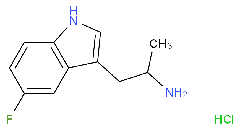 1-(5-fluoro-1H-indol-3-yl)propan-2-amine hydrochloride_分子结构_CAS_776-56-7
