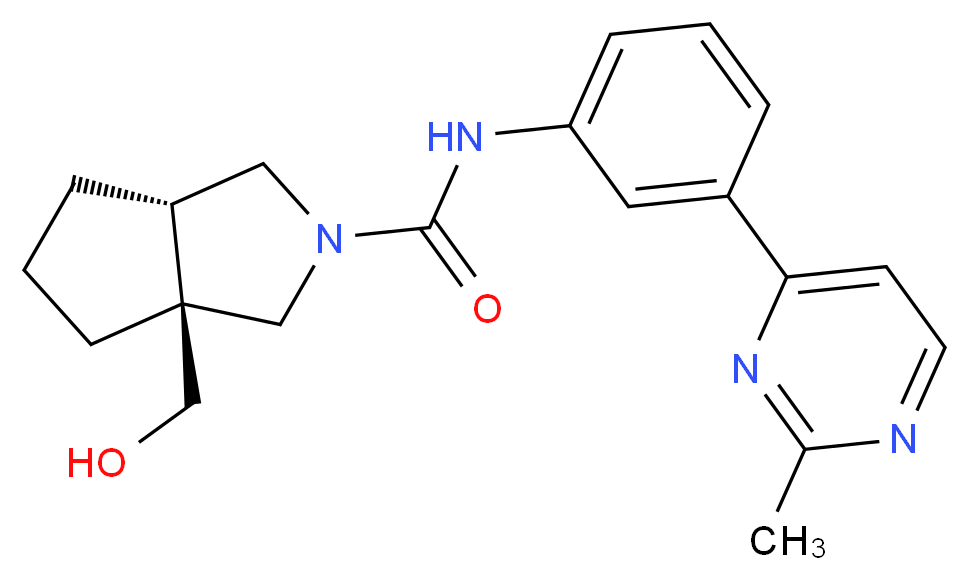 (3aS*,6aS*)-3a-(hydroxymethyl)-N-[3-(2-methylpyrimidin-4-yl)phenyl]hexahydrocyclopenta[c]pyrrole-2(1H)-carboxamide_分子结构_CAS_)