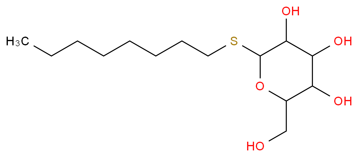 2-(hydroxymethyl)-6-(octylsulfanyl)oxane-3,4,5-triol_分子结构_CAS_42891-16-7