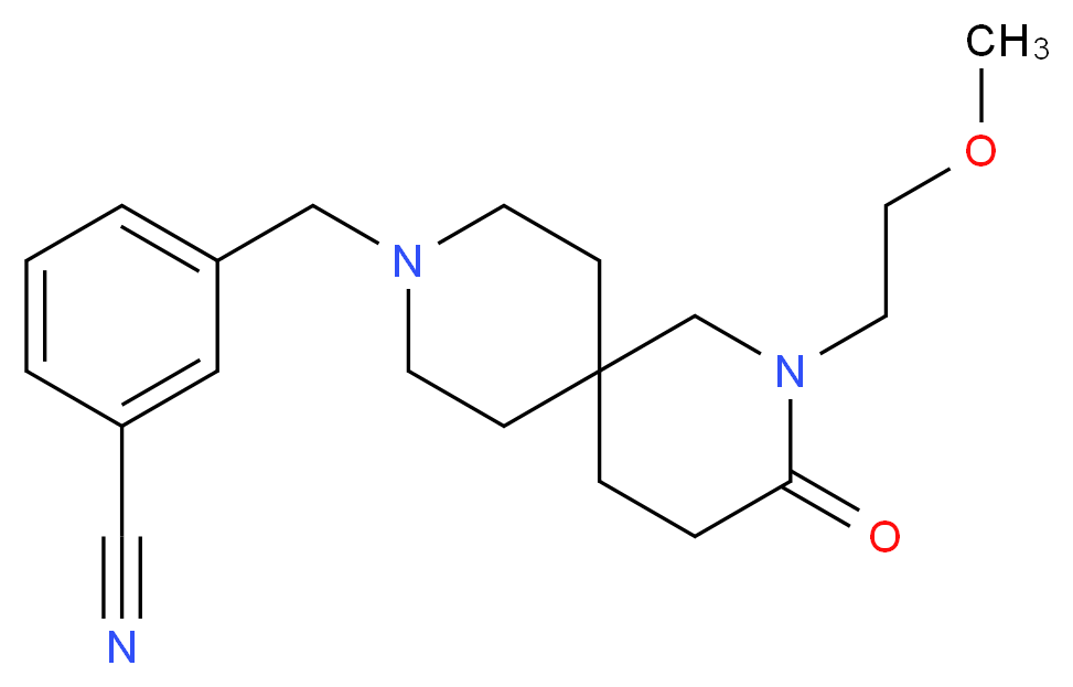 3-{[2-(2-methoxyethyl)-3-oxo-2,9-diazaspiro[5.5]undec-9-yl]methyl}benzonitrile_分子结构_CAS_)
