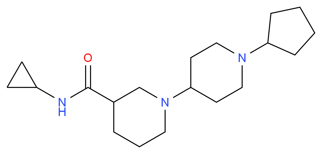 1'-cyclopentyl-N-cyclopropyl-1,4'-bipiperidine-3-carboxamide_分子结构_CAS_)