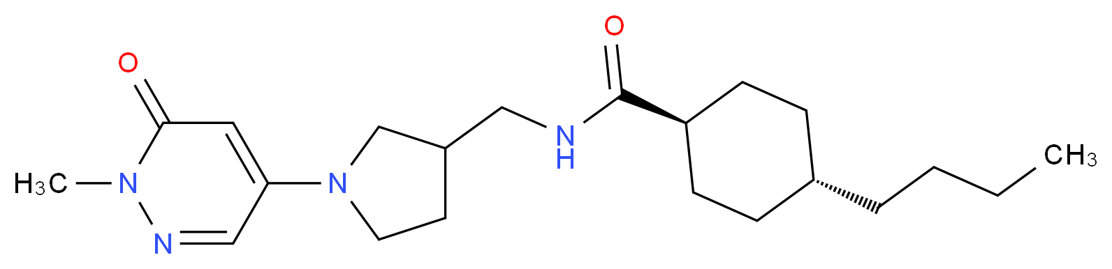 trans-4-butyl-N-{[1-(1-methyl-6-oxo-1,6-dihydro-4-pyridazinyl)-3-pyrrolidinyl]methyl}cyclohexanecarboxamide_分子结构_CAS_)
