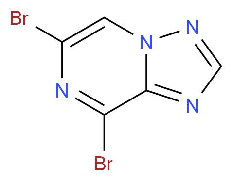 6,8-dibromo-[1,2,4]triazolo[1,5-a]pyrazine_分子结构_CAS_944709-42-6