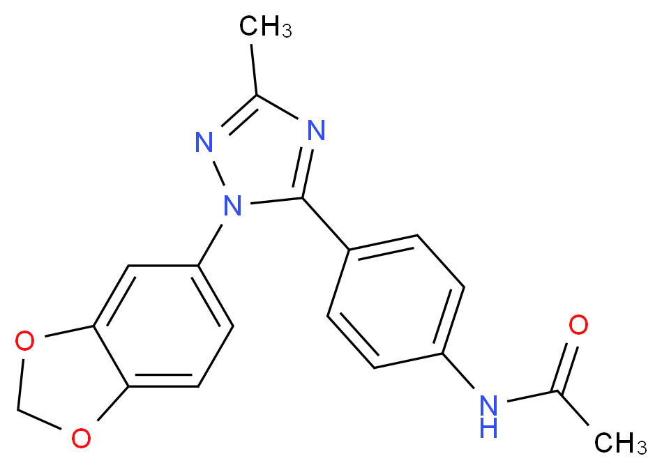 N-{4-[1-(1,3-benzodioxol-5-yl)-3-methyl-1H-1,2,4-triazol-5-yl]phenyl}acetamide_分子结构_CAS_)