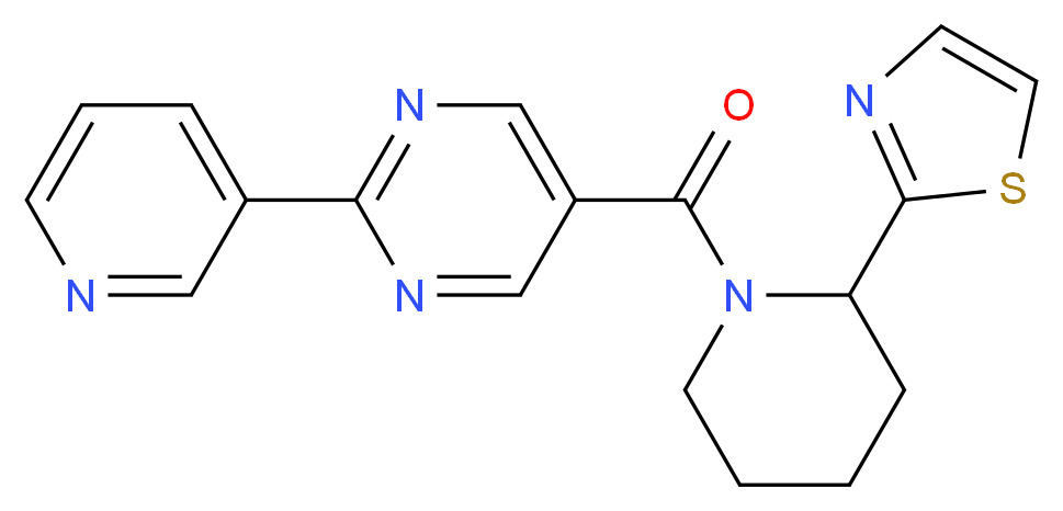 2-(3-pyridinyl)-5-{[2-(1,3-thiazol-2-yl)-1-piperidinyl]carbonyl}pyrimidine_分子结构_CAS_)