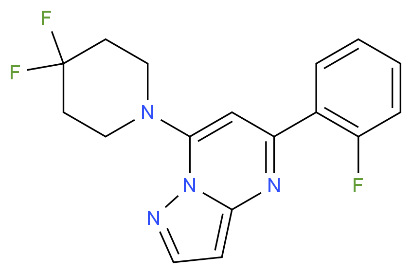 7-(4,4-difluoropiperidin-1-yl)-5-(2-fluorophenyl)pyrazolo[1,5-a]pyrimidine_分子结构_CAS_)