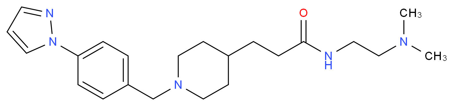 N-[2-(dimethylamino)ethyl]-3-{1-[4-(1H-pyrazol-1-yl)benzyl]-4-piperidinyl}propanamide_分子结构_CAS_)