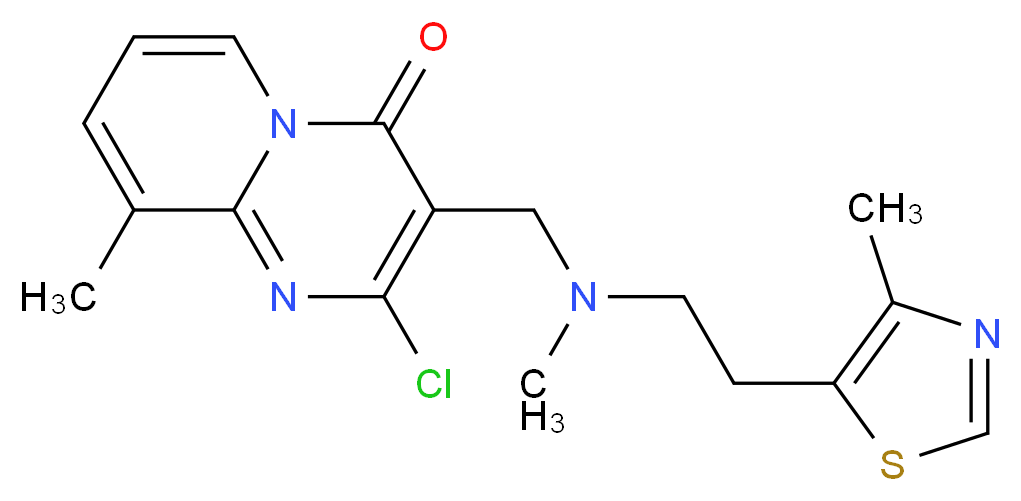 2-chloro-9-methyl-3-({methyl[2-(4-methyl-1,3-thiazol-5-yl)ethyl]amino}methyl)-4H-pyrido[1,2-a]pyrimidin-4-one_分子结构_CAS_)