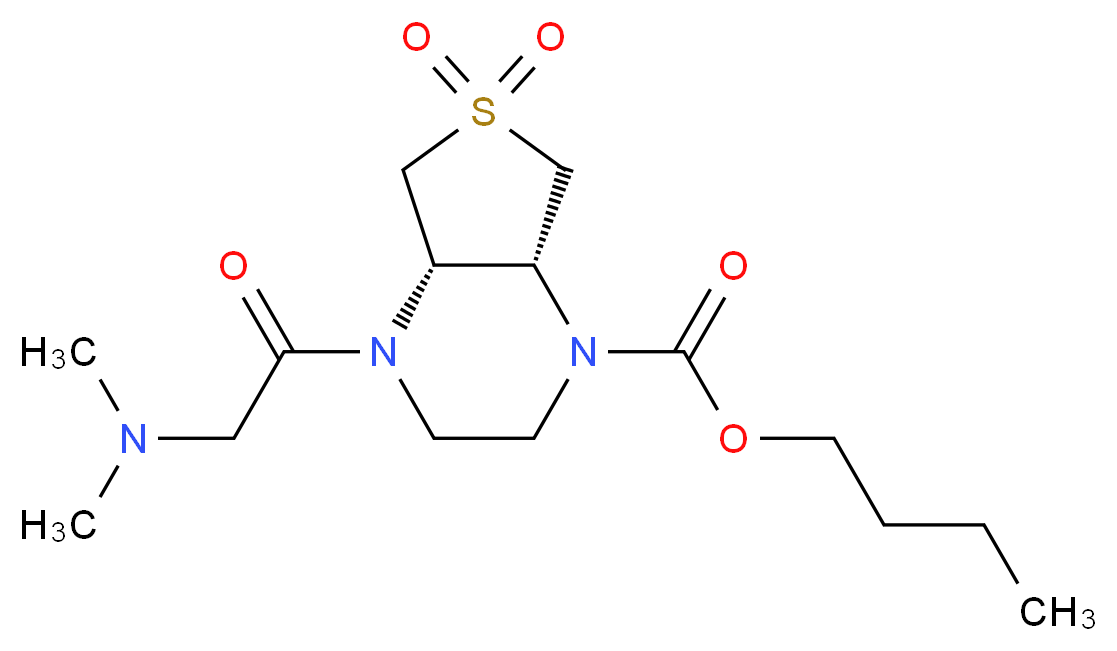 butyl (4aS*,7aR*)-4-(N,N-dimethylglycyl)hexahydrothieno[3,4-b]pyrazine-1(2H)-carboxylate 6,6-dioxide_分子结构_CAS_)