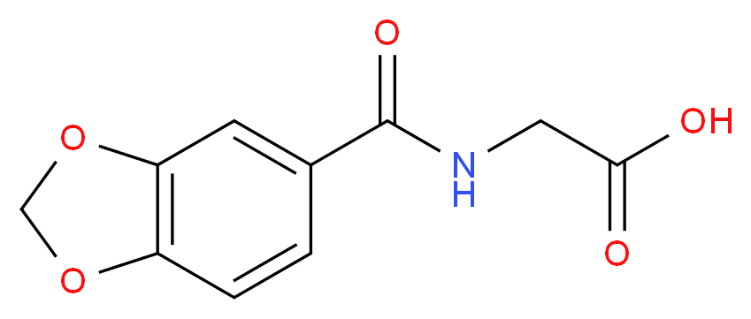 [(1,3-benzodioxol-5-ylcarbonyl)amino]acetic acid_分子结构_CAS_27855-25-0)