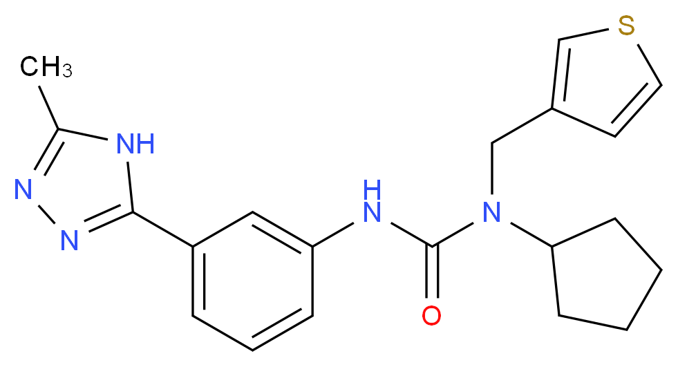 N-cyclopentyl-N'-[3-(5-methyl-4H-1,2,4-triazol-3-yl)phenyl]-N-(3-thienylmethyl)urea_分子结构_CAS_)