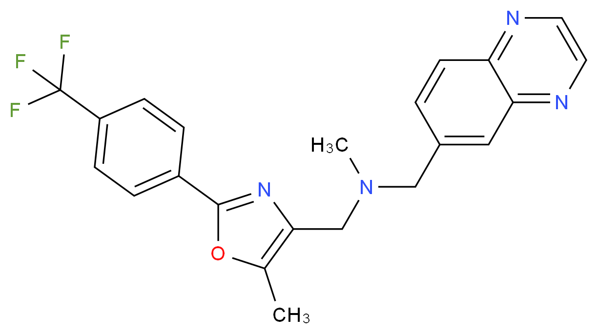 N-methyl-1-{5-methyl-2-[4-(trifluoromethyl)phenyl]-1,3-oxazol-4-yl}-N-(6-quinoxalinylmethyl)methanamine_分子结构_CAS_)