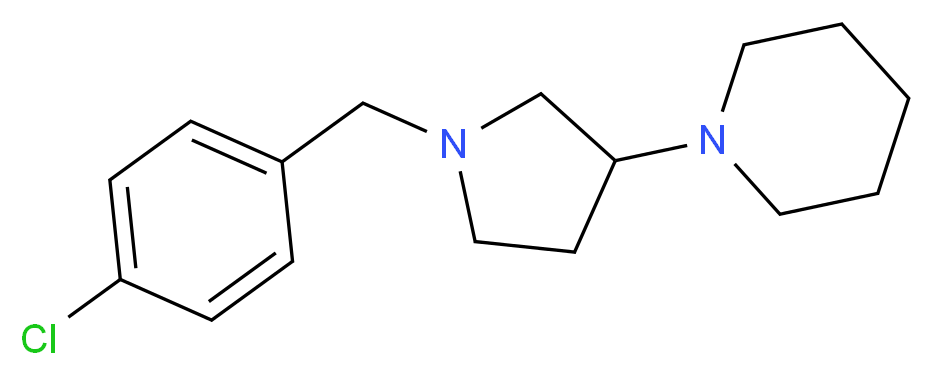 1-[1-(4-chlorobenzyl)pyrrolidin-3-yl]piperidine_分子结构_CAS_)