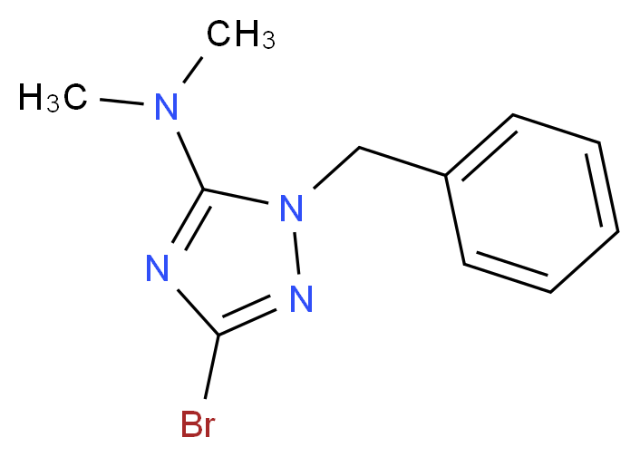 1-benzyl-3-bromo-N,N-dimethyl-1H-1,2,4-triazol-5-amine_分子结构_CAS_1215296-00-6)