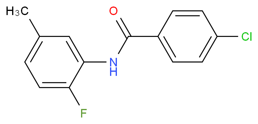 4-chloro-N-(2-fluoro-5-methylphenyl)benzamide_分子结构_CAS_1180086-40-1