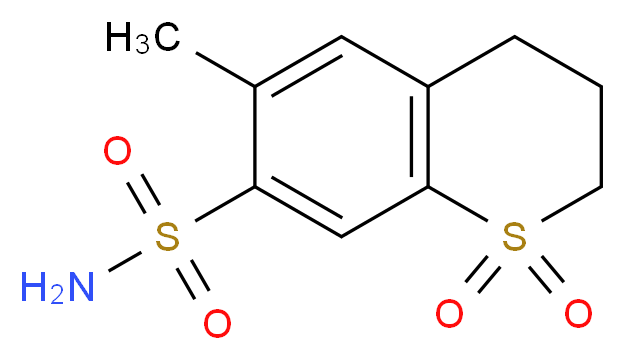 6-methyl-1,1-dioxo-3,4-dihydro-2H-1λ<sup>6</sup>-benzothiopyran-7-sulfonamide_分子结构_CAS_1084-65-7