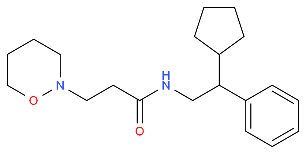 N-(2-cyclopentyl-2-phenylethyl)-3-(1,2-oxazinan-2-yl)propanamide_分子结构_CAS_)