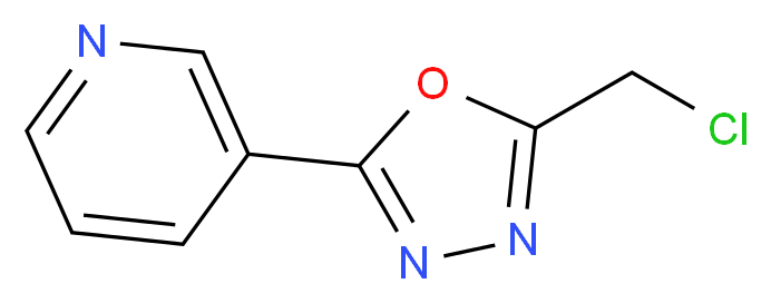 3-[5-(chloromethyl)-1,3,4-oxadiazol-2-yl]pyridine_分子结构_CAS_677347-79-4