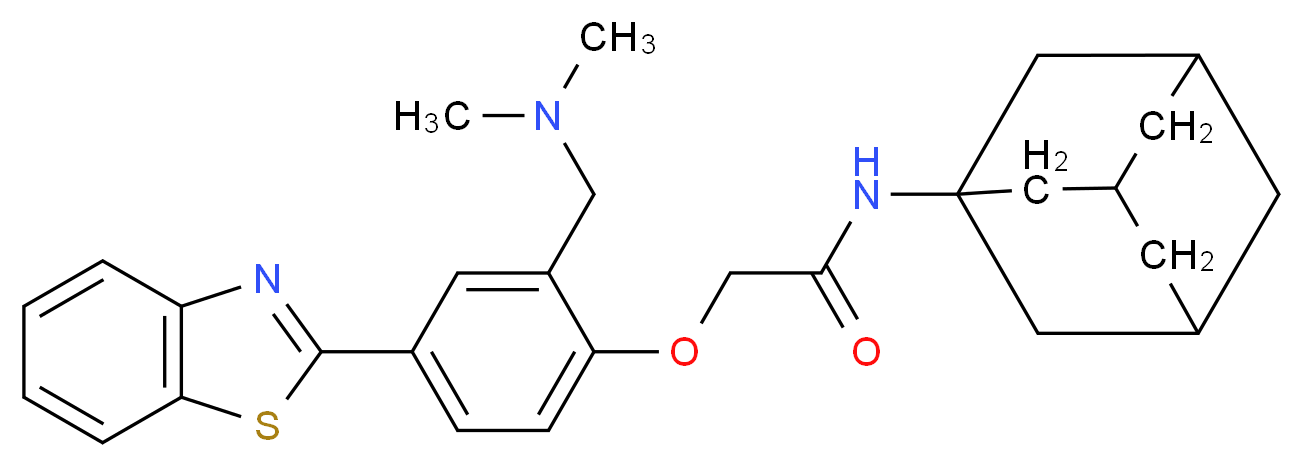 N-1-adamantyl-2-{4-(1,3-benzothiazol-2-yl)-2-[(dimethylamino)methyl]phenoxy}acetamide_分子结构_CAS_)