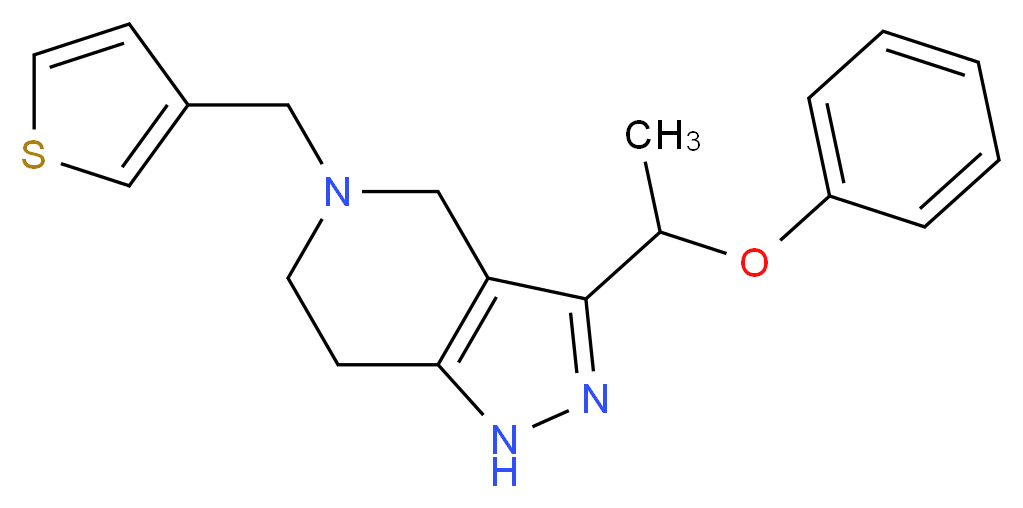 3-(1-phenoxyethyl)-5-(3-thienylmethyl)-4,5,6,7-tetrahydro-1H-pyrazolo[4,3-c]pyridine_分子结构_CAS_)