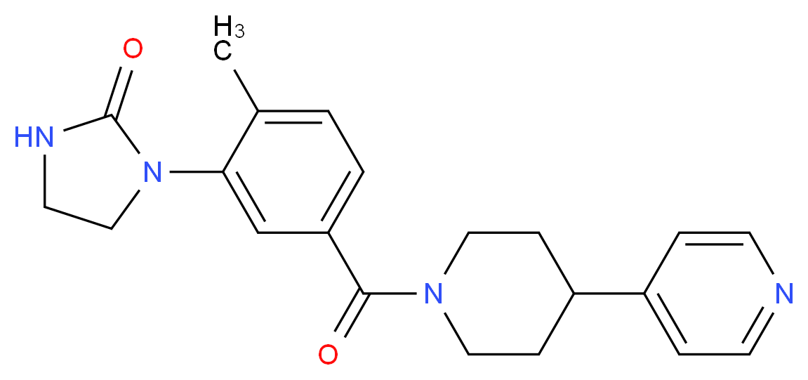 1-(2-methyl-5-{[4-(4-pyridinyl)-1-piperidinyl]carbonyl}phenyl)-2-imidazolidinone_分子结构_CAS_)