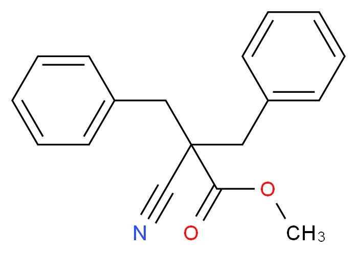 methyl 2-benzyl-2-cyano-3-phenylpropanoate_分子结构_CAS_42550-72-1