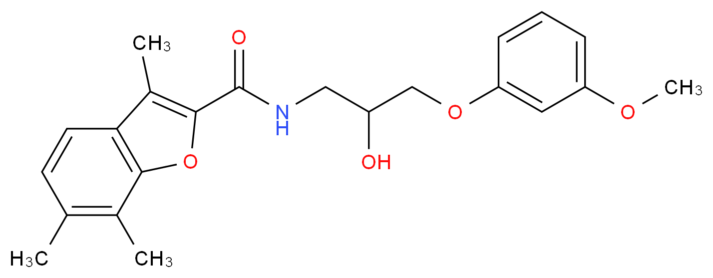 N-[2-hydroxy-3-(3-methoxyphenoxy)propyl]-3,6,7-trimethyl-1-benzofuran-2-carboxamide_分子结构_CAS_)