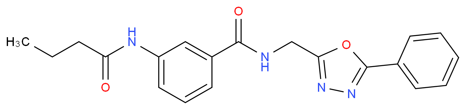 3-(butyrylamino)-N-[(5-phenyl-1,3,4-oxadiazol-2-yl)methyl]benzamide_分子结构_CAS_)