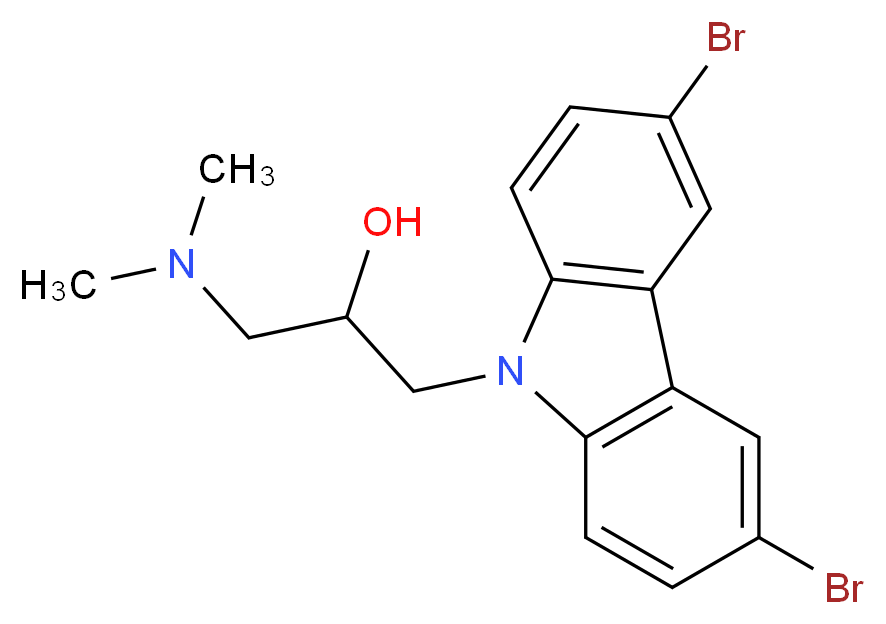 1-(3,6-Dibromo-9H-carbazol-9-yl)-3-(dimethylamino)propan-2-ol_分子结构_CAS_253449-04-6)