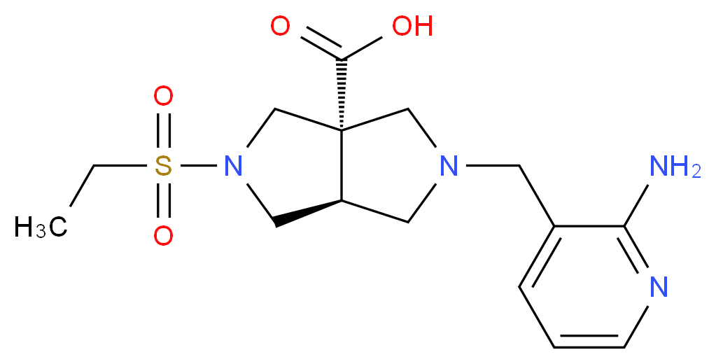 (3aS*,6aS*)-2-[(2-aminopyridin-3-yl)methyl]-5-(ethylsulfonyl)hexahydropyrrolo[3,4-c]pyrrole-3a(1H)-carboxylic acid_分子结构_CAS_)