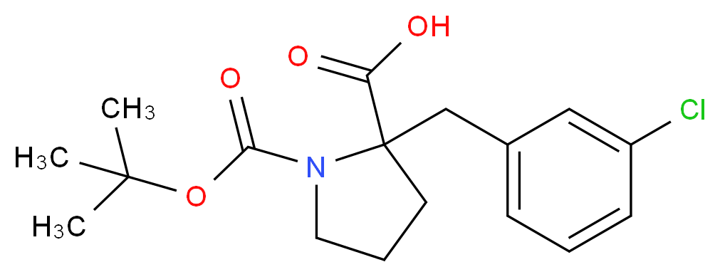 Boc-α-(3-氯苄基)-DL-Pro-OH_分子结构_CAS_351002-87-4)