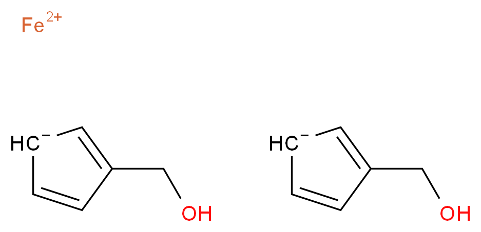 λ<sup>2</sup>-iron(2+) ion bis(3-(hydroxymethyl)cyclopenta-2,4-dien-1-ide)_分子结构_CAS_1291-48-1