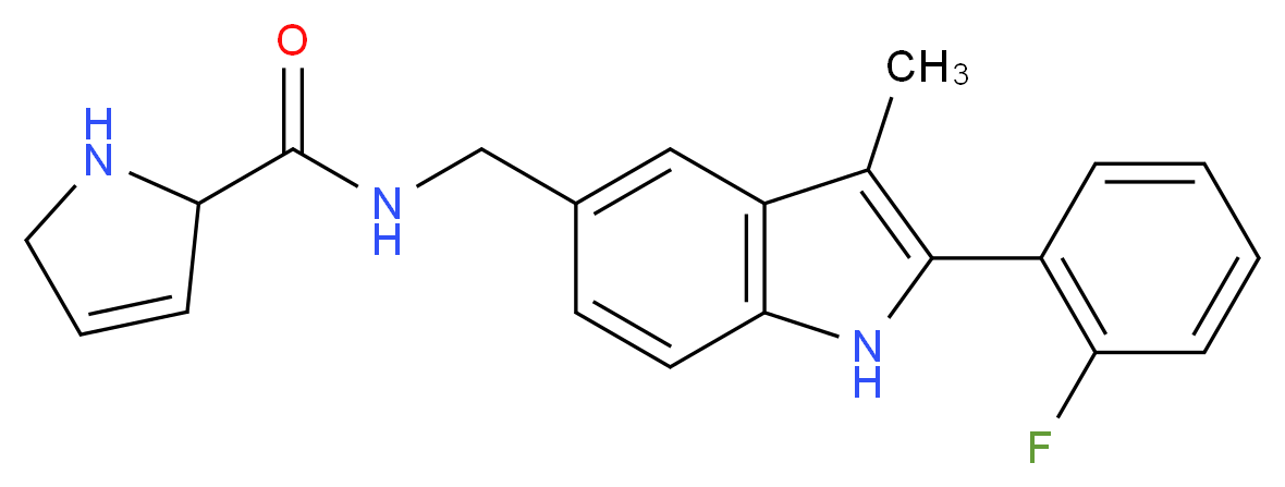 N-{[2-(2-fluorophenyl)-3-methyl-1H-indol-5-yl]methyl}-2,5-dihydro-1H-pyrrole-2-carboxamide_分子结构_CAS_)