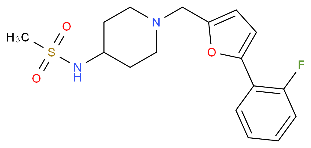 N-(1-{[5-(2-fluorophenyl)-2-furyl]methyl}piperidin-4-yl)methanesulfonamide_分子结构_CAS_)
